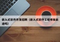 嵌入式软件开发招聘（嵌入式软件工程师有前途吗）