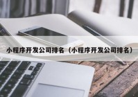 小程序开发公司排名（小程序开发公司排名）