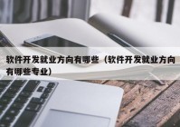 软件开发就业方向有哪些（软件开发就业方向有哪些专业）