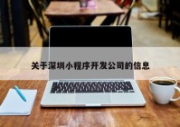 关于深圳小程序开发公司的信息