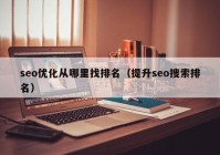 seo优化从哪里找排名（提升seo搜索排名）