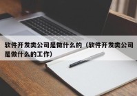 软件开发类公司是做什么的（软件开发类公司是做什么的工作）