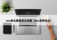 seo优化服务怎么设置（seo怎样优化）