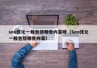 seo优化一般包括哪些内容呀（Seo优化一般包括哪些内容）