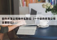 软件开发公司有什么职位（一个软件开发公司主要职位）