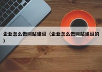 企业怎么做网站建设（企业怎么做网站建设的）