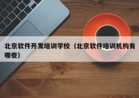 北京软件开发培训学校（北京软件培训机构有哪些）