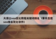 大渡口seo优化教程关键词排名（重庆百度seo排名优化软件）