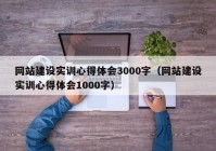 网站建设实训心得体会3000字（网站建设实训心得体会1000字）