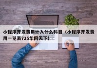 小程序开发费用计入什么科目（小程序开发费用一览表725华网天下）