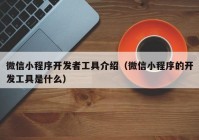 微信小程序开发者工具介绍（微信小程序的开发工具是什么）