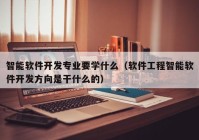 智能软件开发专业要学什么（软件工程智能软件开发方向是干什么的）