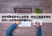 软件开发和软件二次开发（软件工程最常用的支持二次开发的软件是什么）