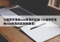 小程序开发和vue开发的区别（小程序开发和vue开发的区别和联系）