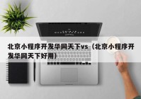 北京小程序开发华网天下vs（北京小程序开发华网天下好用）