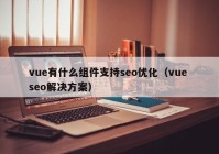 vue有什么组件支持seo优化（vue seo解决方案）