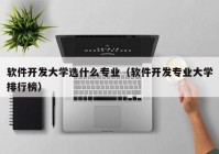 软件开发大学选什么专业（软件开发专业大学排行榜）