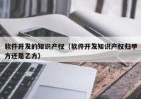 软件开发的知识产权（软件开发知识产权归甲方还是乙方）