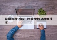 谷歌seo优化知识（谷歌搜索SEO优化技巧）