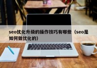 seo优化升级的操作技巧有哪些（seo是如何做优化的）