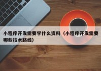 小程序开发需要学什么资料（小程序开发需要哪些技术路线）